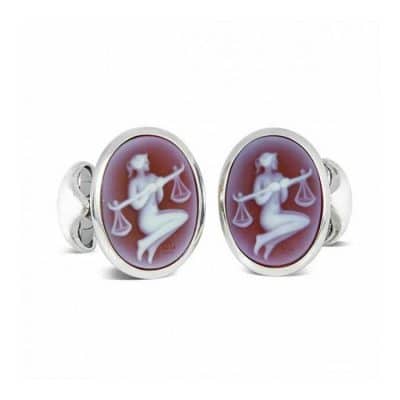 Silver Zodiac Cufflinks - Libra