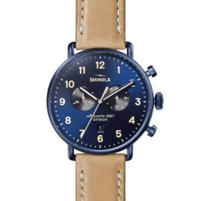 The Shinola Canfield Chrono 43mm, Midnight Blue Dial