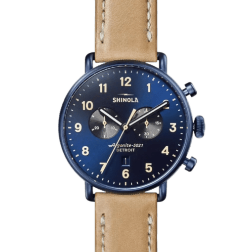 The Shinola Canfield Chrono 43mm, Midnight Blue Dial