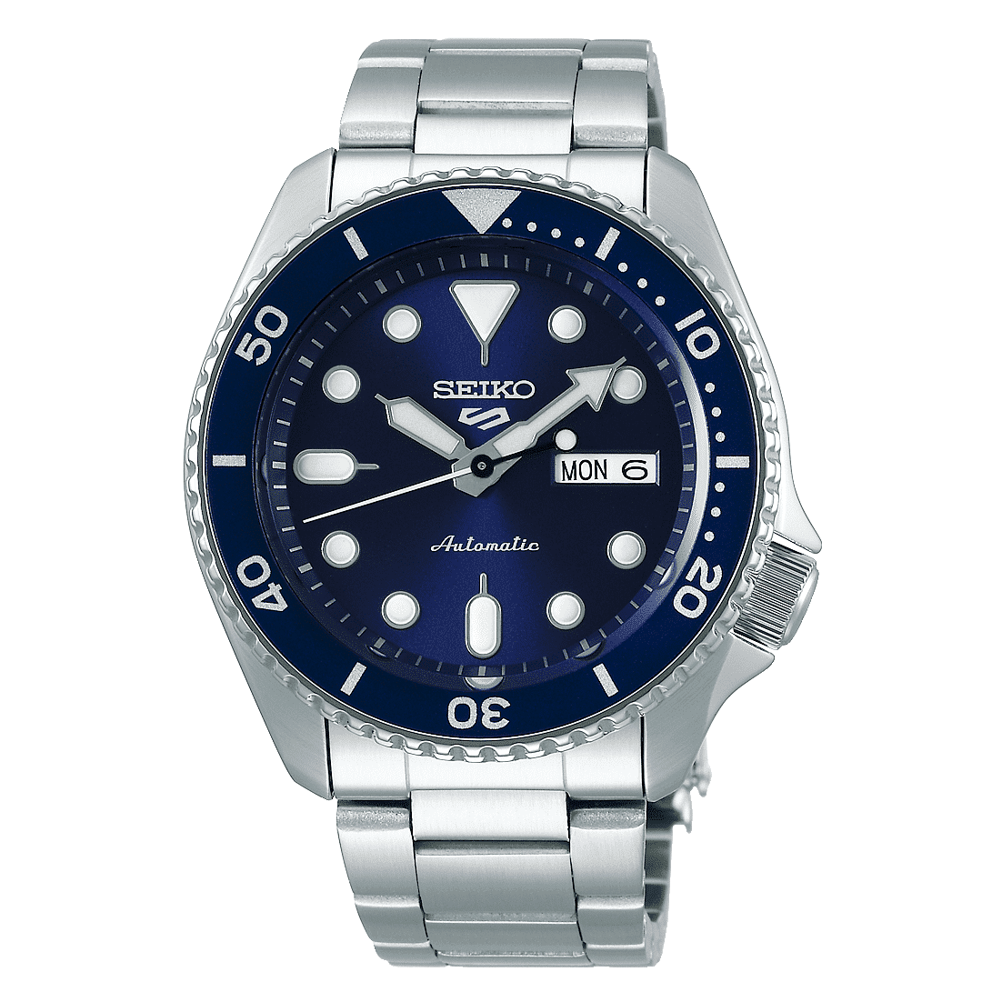 Seiko 5 Sport Blue Dial, Stainless Steel Bracelet | Atelier Lou