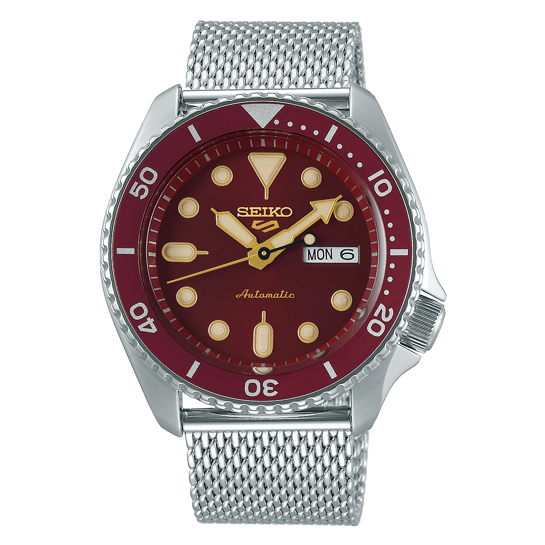 Seiko 5 Sport Red Dial Red Bezel | Atelier Lou
