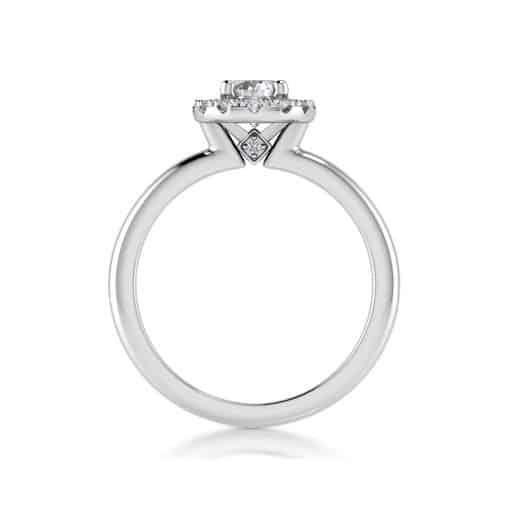 18 Karat White Gold Oval Diamond Halo Ring