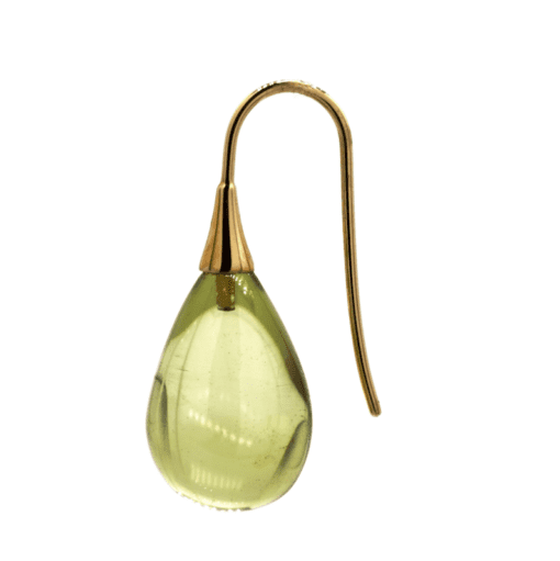 14 Karat Gold Green Amber Drops