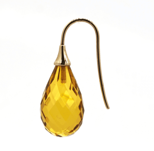 14 Karat Gold Facetted Amber Drops