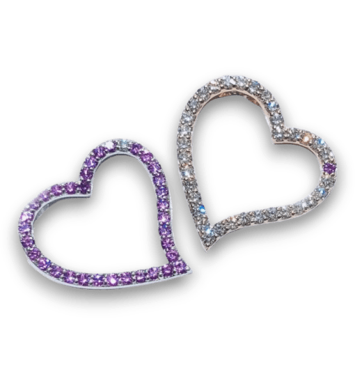 14 Karat White Gold & Pink Sapphire Heart