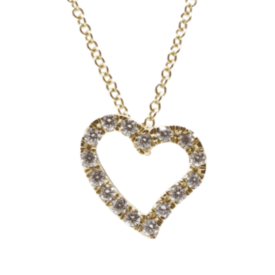 18 Karat Yellow Gold Tiny Heart Pendant