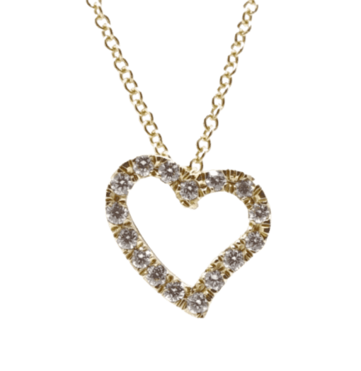 18 Karat Yellow Gold Tiny Heart Pendant