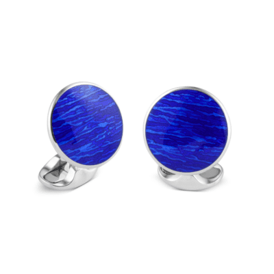 Silver Ocean Haze Cufflinks in Royal Blue