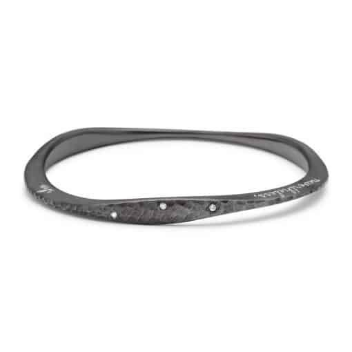 Dark Night Engraved Tri Bangle