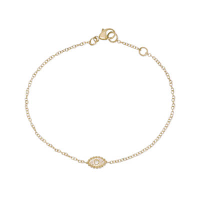 Gold Dew Drop Evil Eye Bracelet