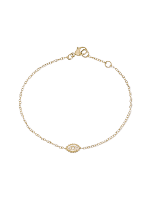 Gold Dew Drop Evil Eye Bracelet