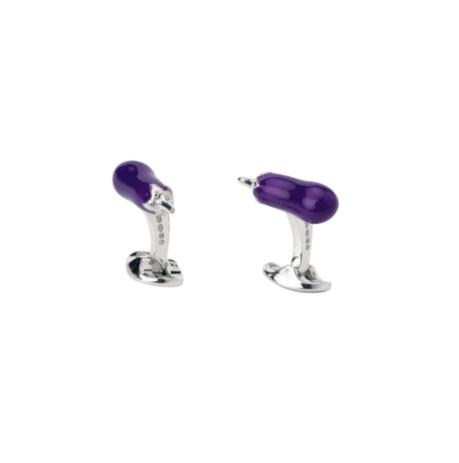 Silver Purple Eggplant Cufflinks