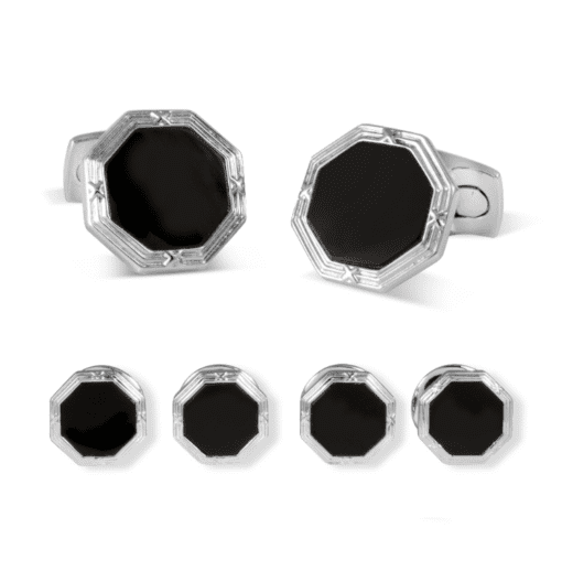 Octagonal Onyx Dress Stud Set