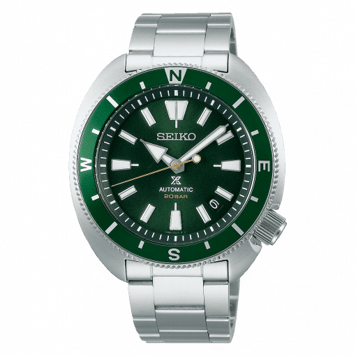 Seiko Prospex, Land Tortoise, Green Dial, Stainless Steel Bracelet