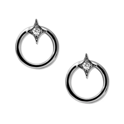 Jac+Jo Gothic Diamond Open Circle Studs