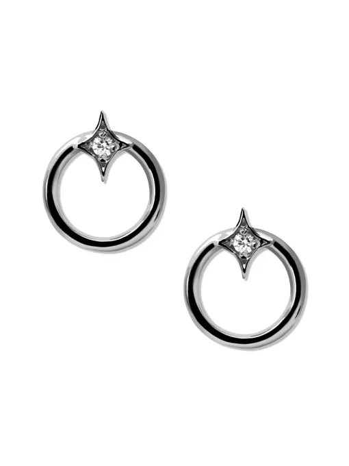 Jac+Jo Gothic Diamond Open Circle Studs